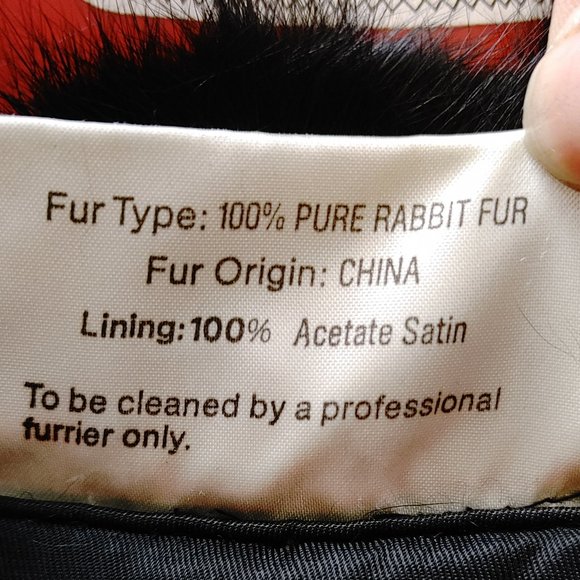 SOMERSET FURS BLACK 100% PURE RABBIT COAT SIZE LARGE - Picture 5 of 7